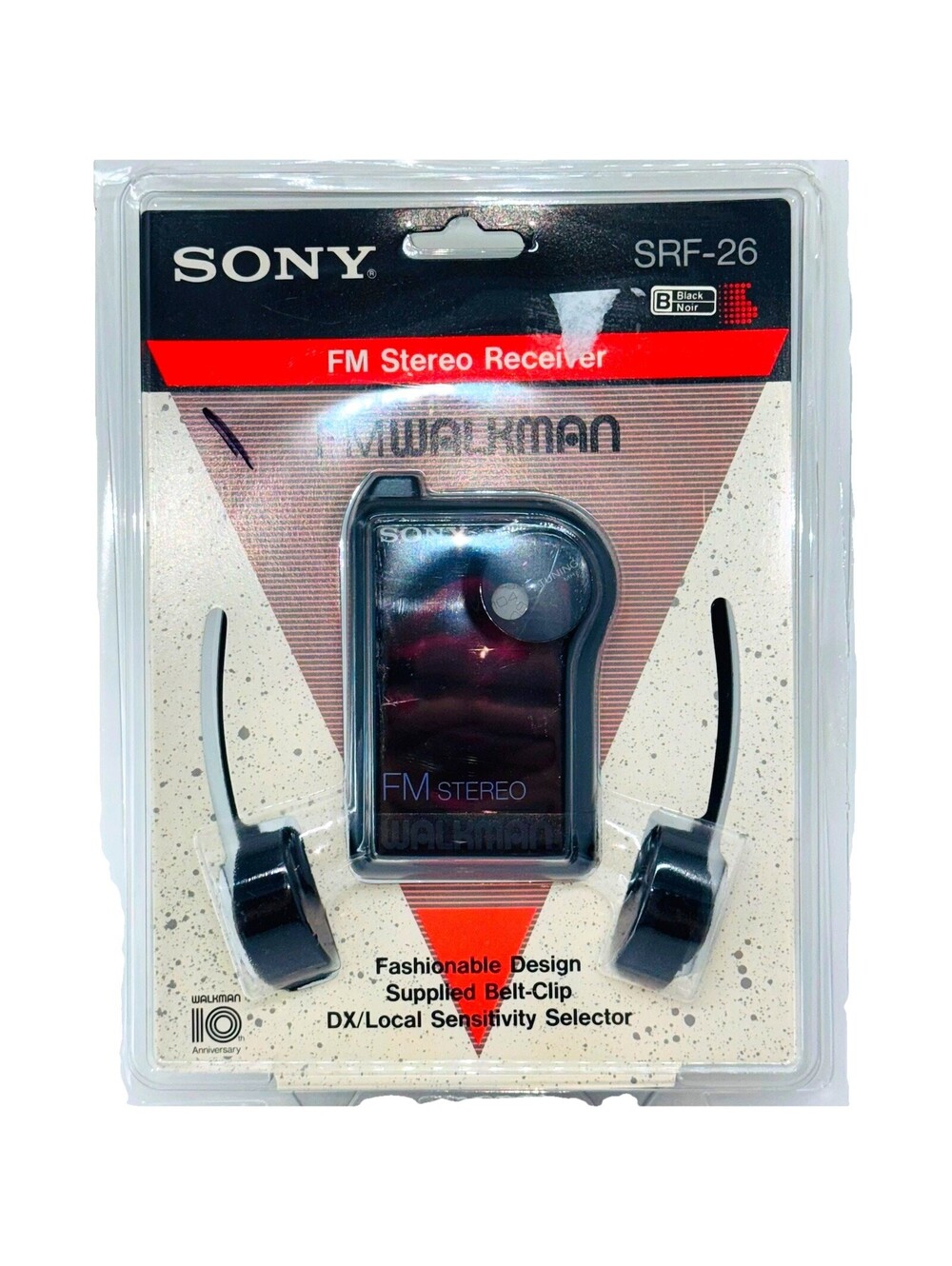NEW SEALED Sony WALKMAN FM Stereo Receiver SRF-26 Black 10th Anni. Vintage Radio